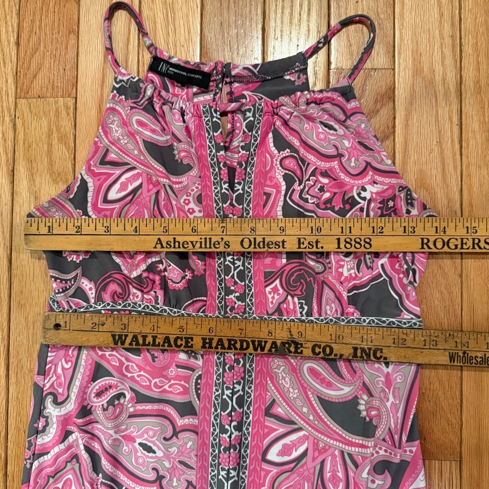 INC International Concepts Pink and Gray Patterned Maxi Dress - Picture 7 of 7